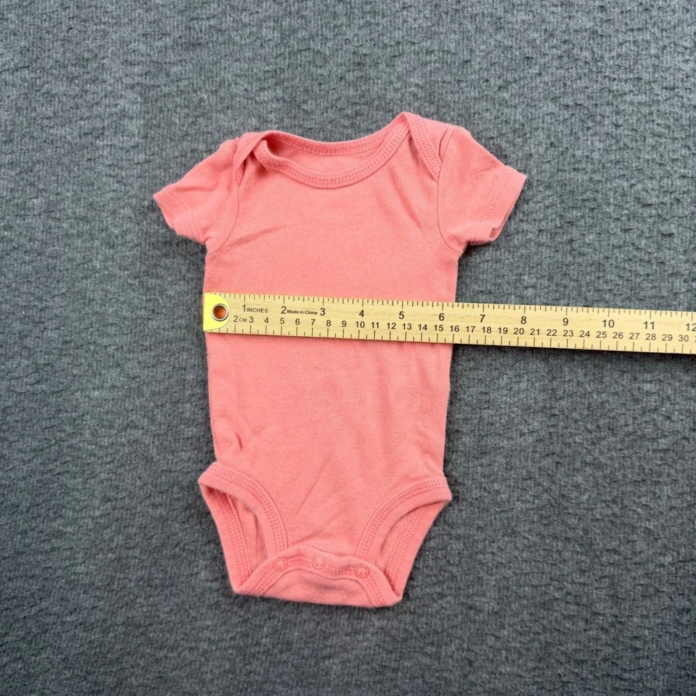Carter's Just One You Bodysuit Kids Newborn Coral Pink Short Sleeve Snap Closure